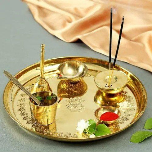 Brass Pooja Thali Set 0.46 Kg